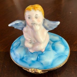 Limoges cherub trinket box